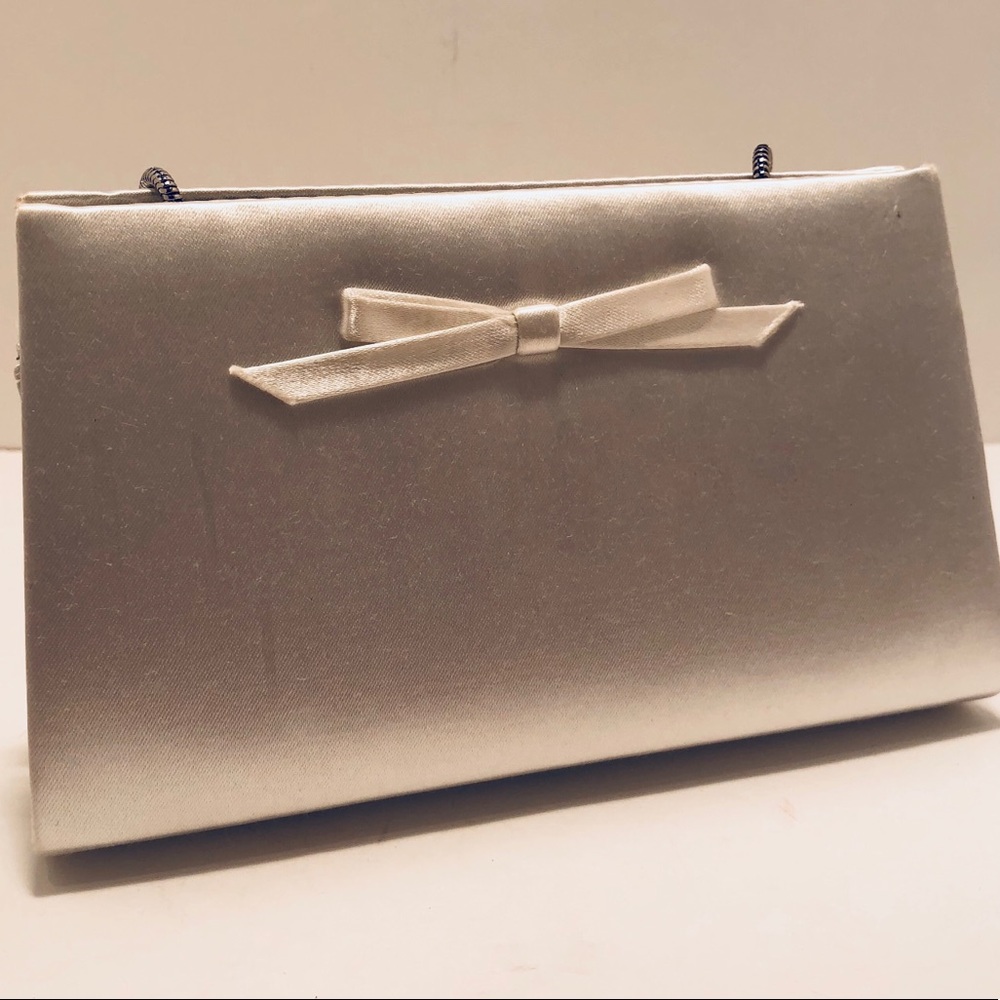 White Satin Clutch Purse